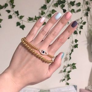 Gold Evil Eye bracelet Set
